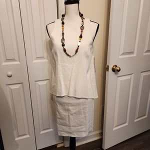 Antonio Melani White Linen Blend  Julia Pop-over Dress, Size 6